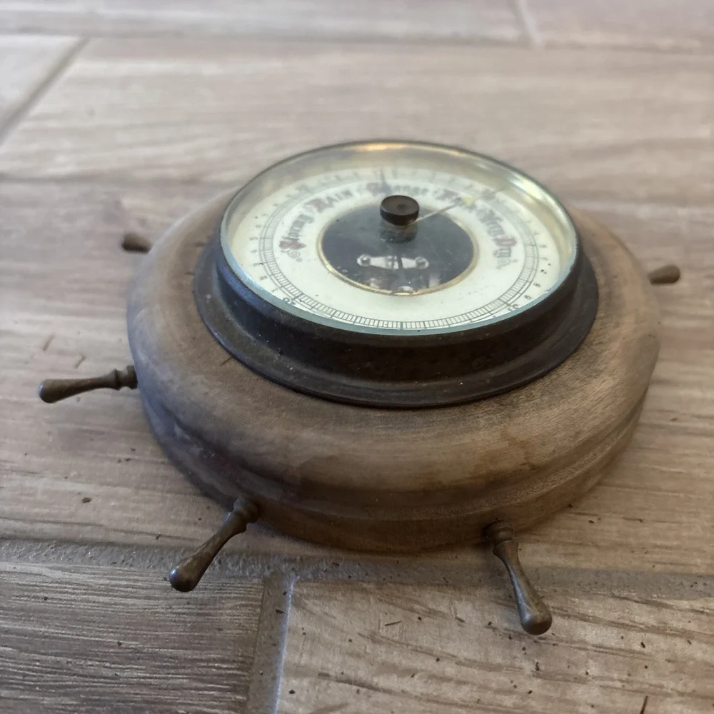 Antique West German Nautical Wheel Stormy‎ Rain Change Fair Very Dry -Parts Only